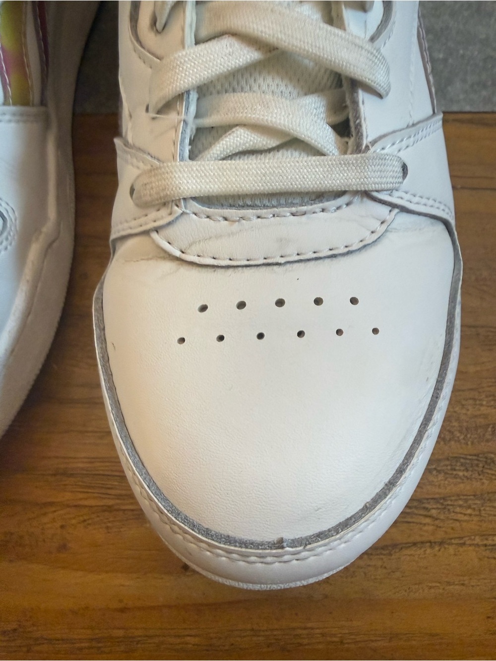 Reebok Work White Holographic High Top Leather Sneakers Safety Toe Size 9W - Picture 9 of 15